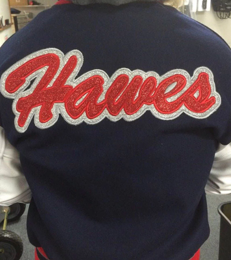 back of letterman jacket